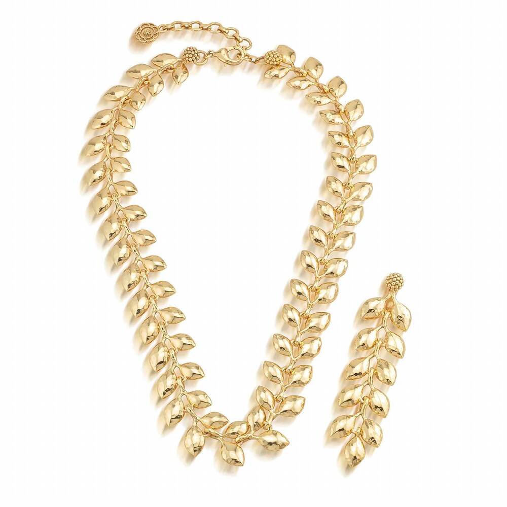 NEW CAPUCINE DE WULF women's laurel convertible necklace in gold